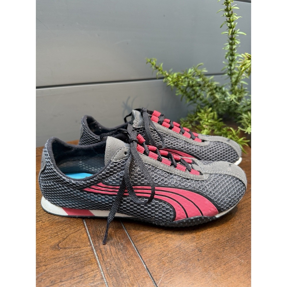 Puma Running Shoes Womens 6.5 Black Red Low Top Lace Up Athletic Sneakers